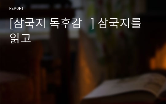 [삼국지 독후감   ] 삼국지를 읽고