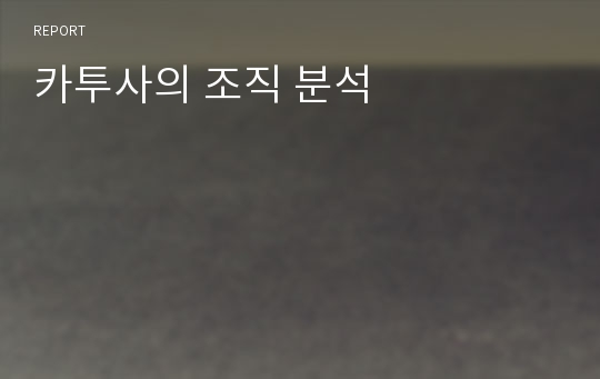 카투사의 조직 분석