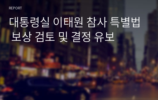 대통령실 이태원 참사 특별법 보상 검토 및 결정 유보