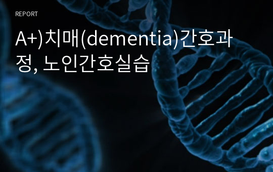A+)치매(dementia)간호과정, 노인간호실습