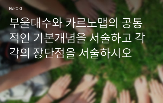 부울대수와 카르노맵의 공통적인 기본개념을 서술하고 각각의 장단점을 서술하시오