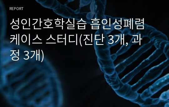 성인간호학실습 흡인성폐렴 케이스 스터디(진단 3개, 과정 3개)