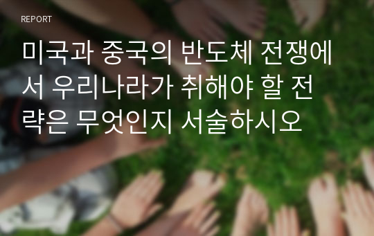 미국과 중국의 반도체 전쟁에서 우리나라가 취해야 할 전략은 무엇인지 서술하시오