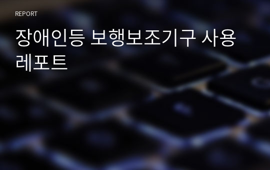 장애인등 보행보조기구 사용 레포트