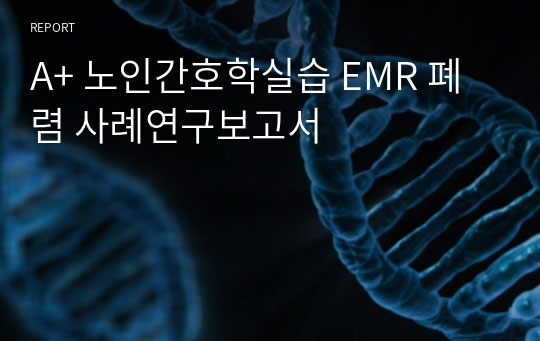 A+ 노인간호학실습 EMR 폐렴 사례연구보고서