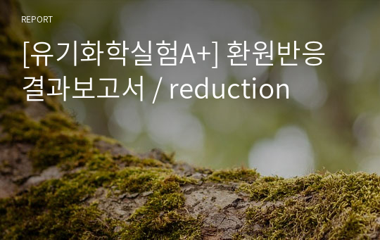 [유기화학실험A+] 환원반응 결과보고서 / reduction