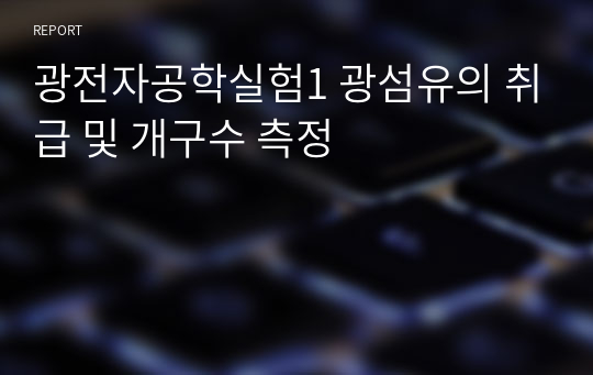 광전자공학실험1 광섬유의 취급 및 개구수 측정