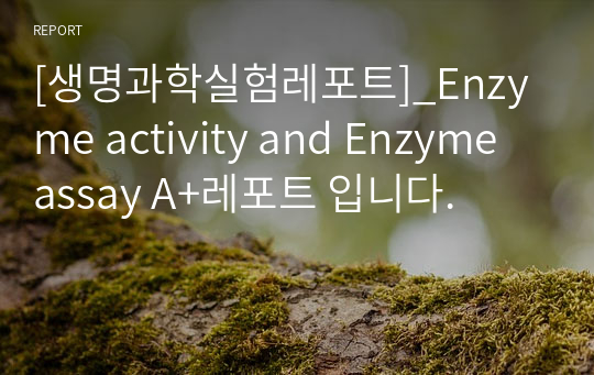 [생명과학실험레포트]_Enzyme activity and Enzyme assay A+레포트 입니다.