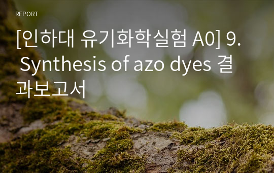 [인하대 유기화학실험 A0] 9. Synthesis of azo dyes 결과보고서