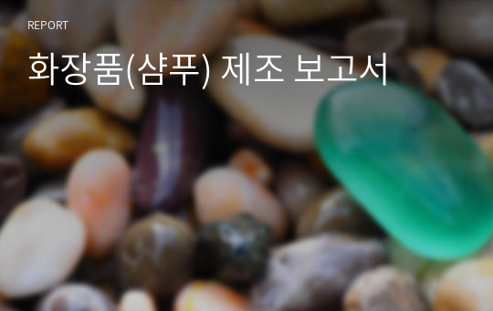 화장품(샴푸) 제조 보고서