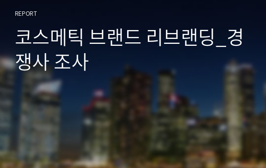 코스메틱 브랜드 리브랜딩_경쟁사 조사