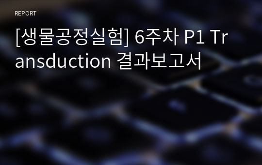 [생물공정실험] 6주차 P1 Transduction 결과보고서