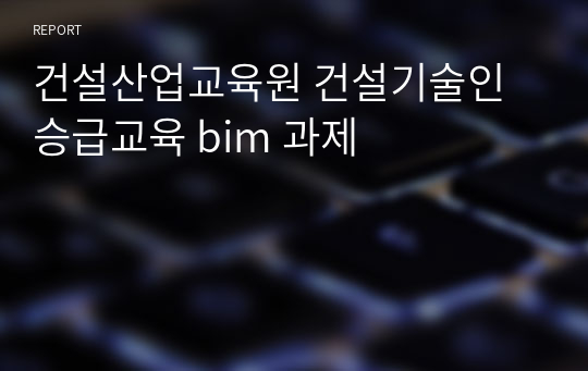 건설산업교육원 건설기술인 승급교육 bim 과제