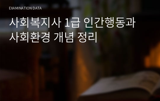 사회복지사 1급 인간행동과 사회환경 개념 정리