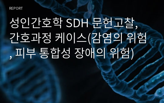 성인간호학 SDH 문헌고찰, 간호과정 케이스(감염의 위험, 피부 통합성 장애의 위험)