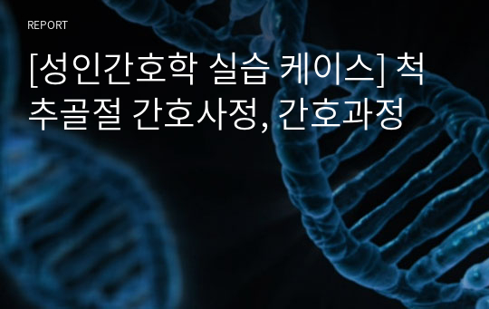 [성인간호학 실습 케이스] 척추골절 간호사정, 간호과정