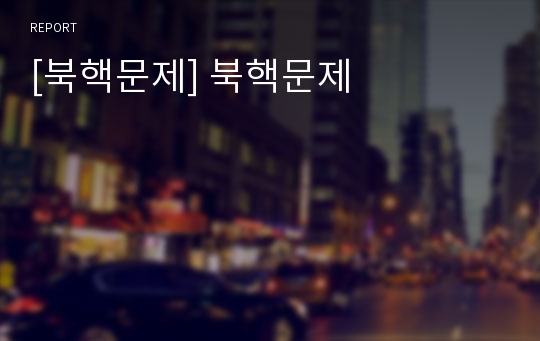 [북핵문제] 북핵문제