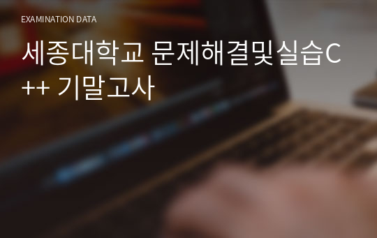 세종대학교 문제해결및실습C++ 기말고사