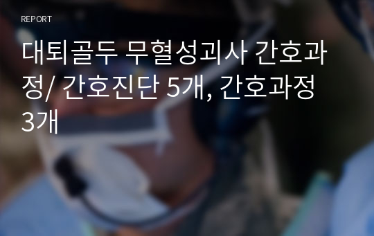 대퇴골두 무혈성괴사 간호과정/ 간호진단 5개, 간호과정 3개