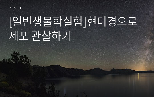 [일반생물학실험]현미경으로 세포 관찰하기