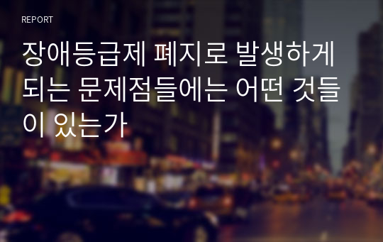 장애등급제 폐지로 발생하게 되는 문제점들에는 어떤 것들이 있는가