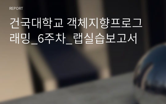 건국대학교 객체지향프로그래밍_6주차_랩실습보고서