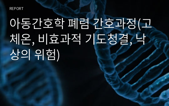 아동간호학 폐렴 간호과정(고체온, 비효과적 기도청결, 낙상의 위험)