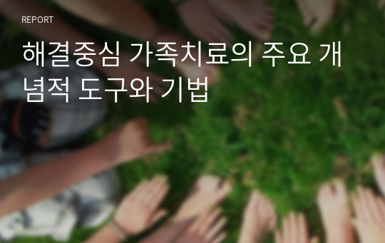 해결중심 가족치료의 주요 개념적 도구와 기법