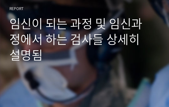 임신이 되는 과정 및 임신과정에서 하는 검사들 상세히 설명됨