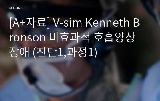 [A+자료] V-sim Kenneth Bronson 비효과적 호흡양상 장애 (진단1,과정1)