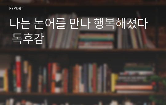 나는 논어를 만나 행복해졌다 판덩 작가 독후감