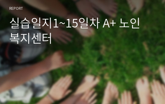 실습일지1~15일차 A+ 노인복지센터