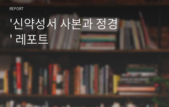 &#039;신약성서 사본과 정경&#039; 레포트