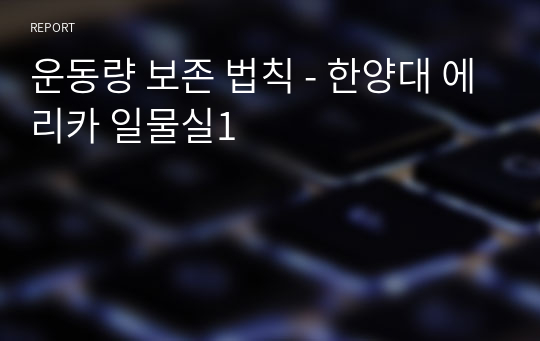 운동량 보존 법칙 - 한양대 에리카 일물실1