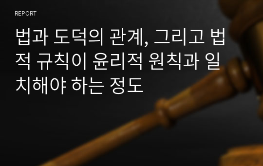 법과 도덕의 관계, 그리고 법적 규칙이 윤리적 원칙과 일치해야 하는 정도