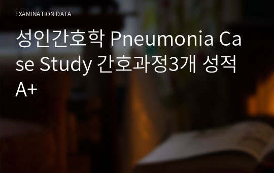 성인간호학 Pneumonia Case Study 간호과정3개 성적 A+