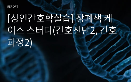 [성인간호학실습] 장폐색 케이스 스터디(간호진단2, 간호과정2)