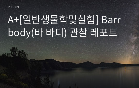 A+[일반생물학및실험] Barr body(바 바디) 관찰 레포트