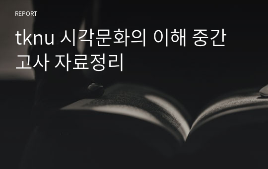 tknu 시각문화의 이해 중간고사 자료정리