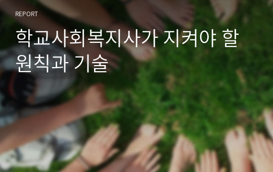 학교사회복지사가 지켜야 할 원칙과 기술