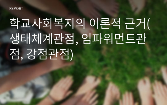 학교사회복지의 이론적 근거(생태체계관점, 임파워먼트관점, 강점관점)