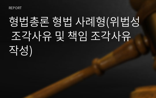 형법총론 형법 사례형(위법성 조각사유 및 책임 조각사유 작성)