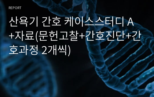 산욕기 간호 케이스스터디 A+자료(문헌고찰+간호진단+간호과정 2개씩)