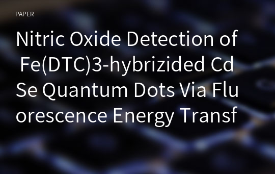 Nitric Oxide Detection of Fe(DTC)3-hybrizided CdSe Quantum Dots Via Fluorescence Energy Transfer