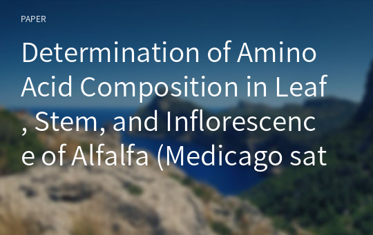 Determination of Amino Acid Composition in Leaf, Stem, and Inflorescence of Alfalfa (Medicago sativa L.)