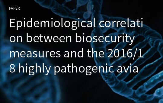 Epidemiological correlation between biosecurity measures and the 2016/18 highly pathogenic avian influenza epidemics in the Republic of Korea