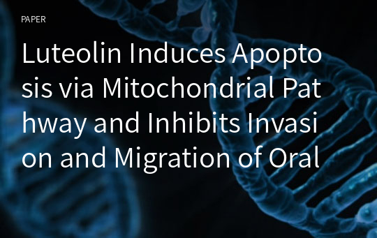 Luteolin Induces Apoptosis via Mitochondrial Pathway and Inhibits Invasion and Migration of Oral Squamous Cell Carcinoma by Suppressing Epithelial-Mesenchymal Transition Induced Transcription Factors