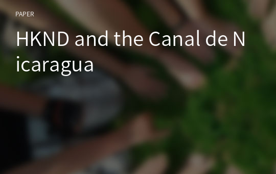 HKND and the Canal de Nicaragua