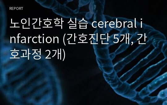 노인간호학 실습 cerebral infarction (간호진단 5개, 간호과정 2개)