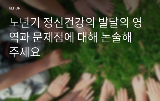 노년기 정신건강의 발달의 영역과 문제점에 대해 논술해 주세요